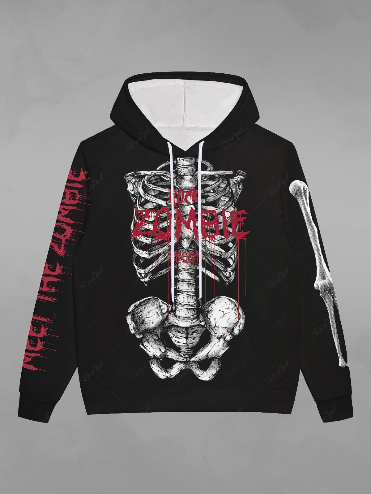 Letter print drawstring store hoodie