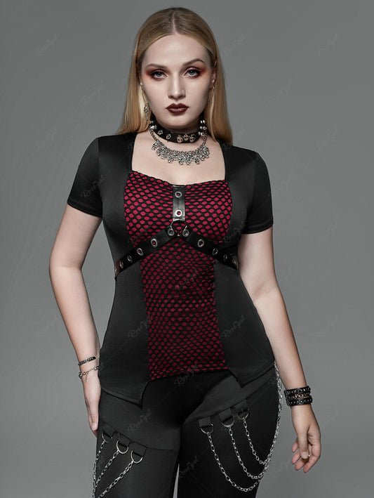 💗Desy Loves💗 Plus Size & Curve Gothic Harness High Low Tank Top