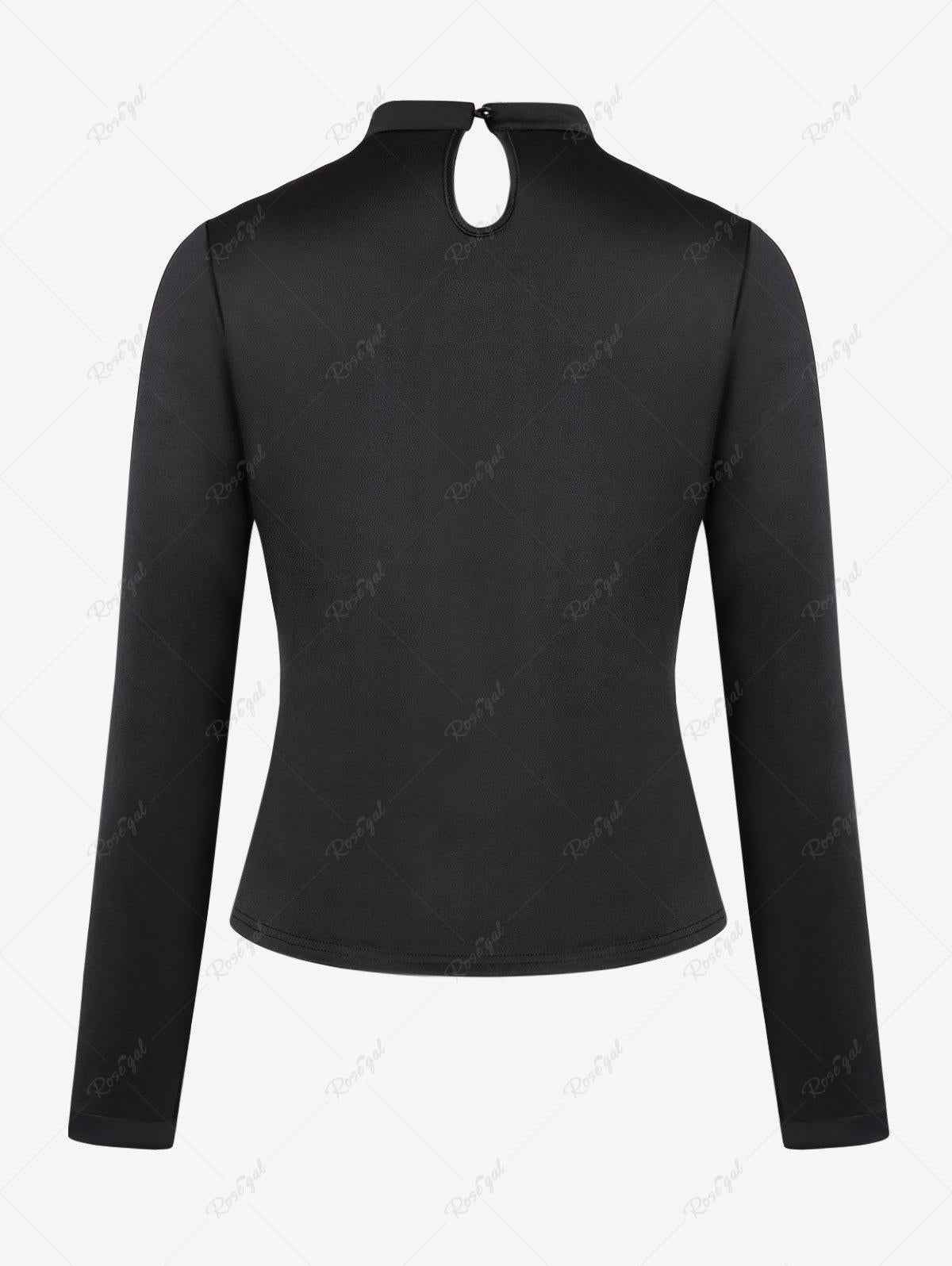 Long-sleeved top with double-layer mesh, Gothicana by EMP Long-sleeve Shirt