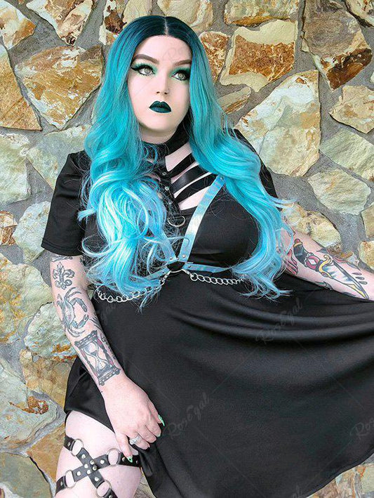 💗Desy Loves💗 Plus Size & Curve Gothic Harness High Low Tank Top