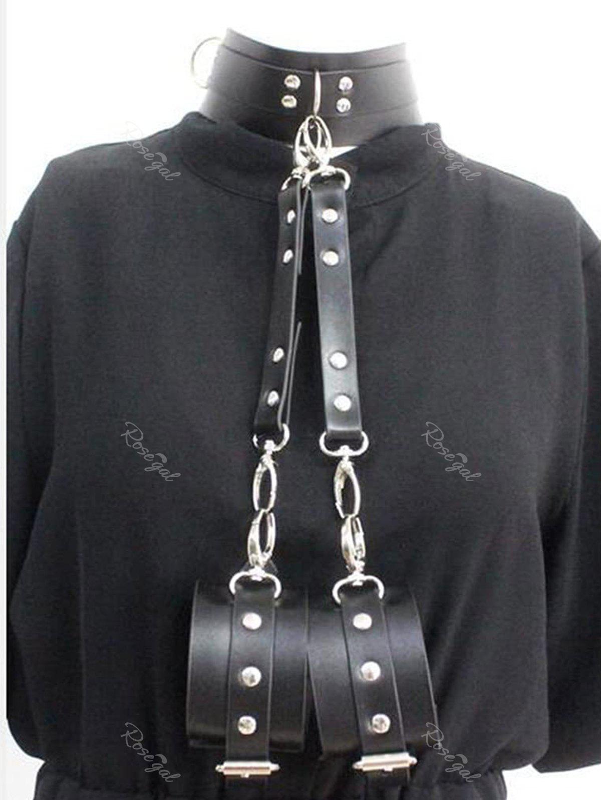 Leather Chain Harness Body Chain Bra Goth Punk Sexy Chain Top