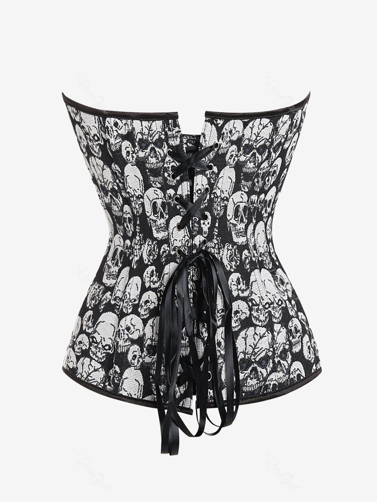 💗Vixtina Loves💗 Gothic Plus Size Skull Jacquard Overbust Corset