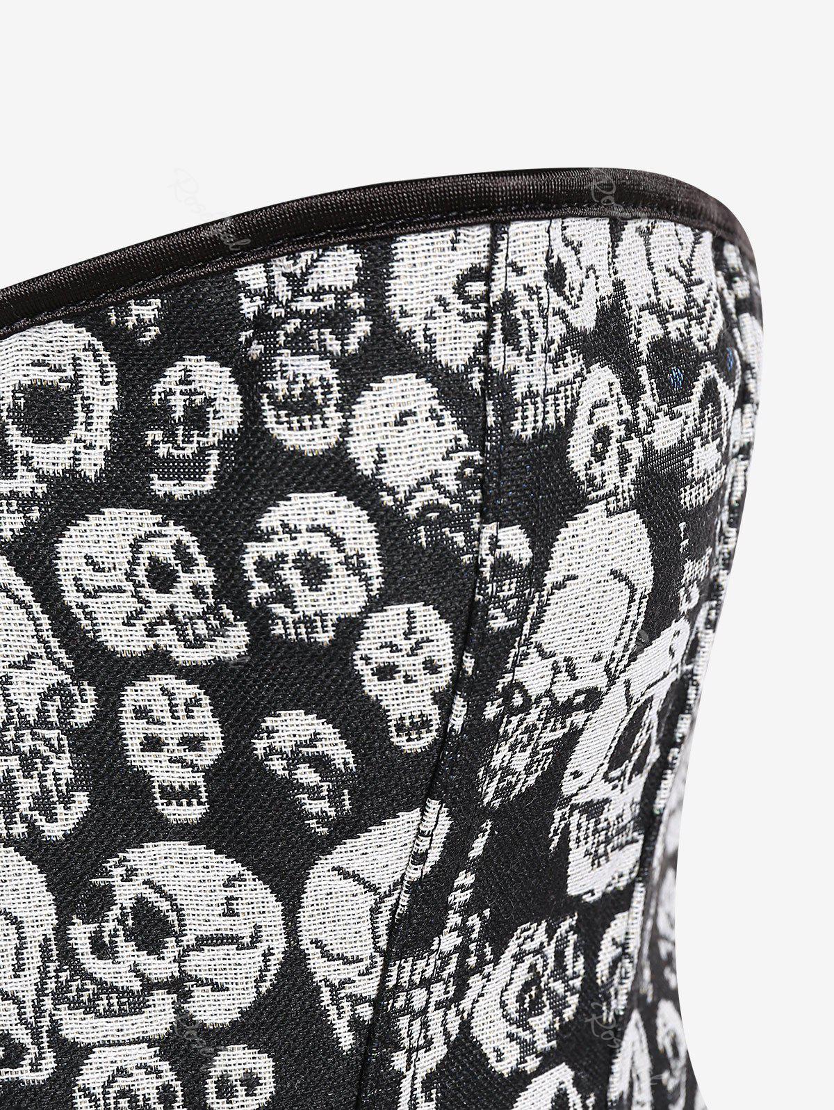 💗Vixtina Loves💗 Gothic Plus Size Skull Jacquard Overbust Corset