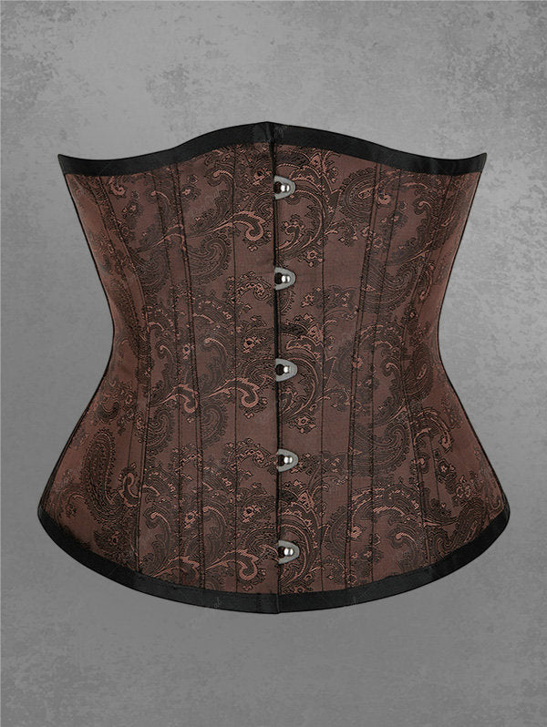 Gothic Plus Size Retro Paisley Embroidered Corset