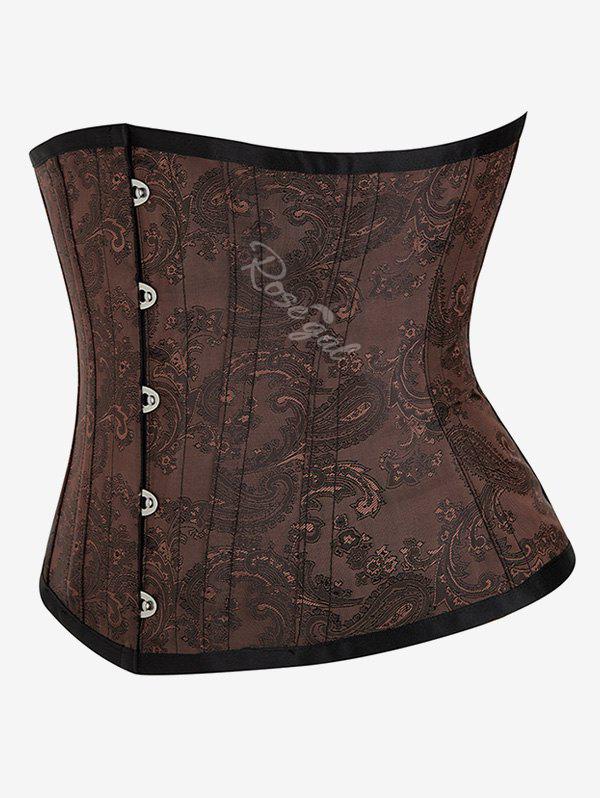 Gothic Plus Size Retro Paisley Embroidered Corset