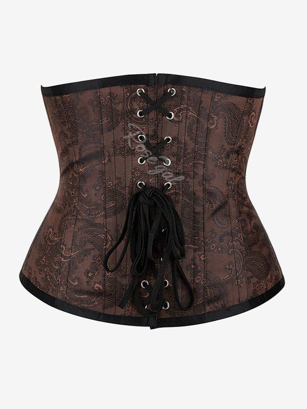 Gothic Plus Size Retro Paisley Embroidered Corset