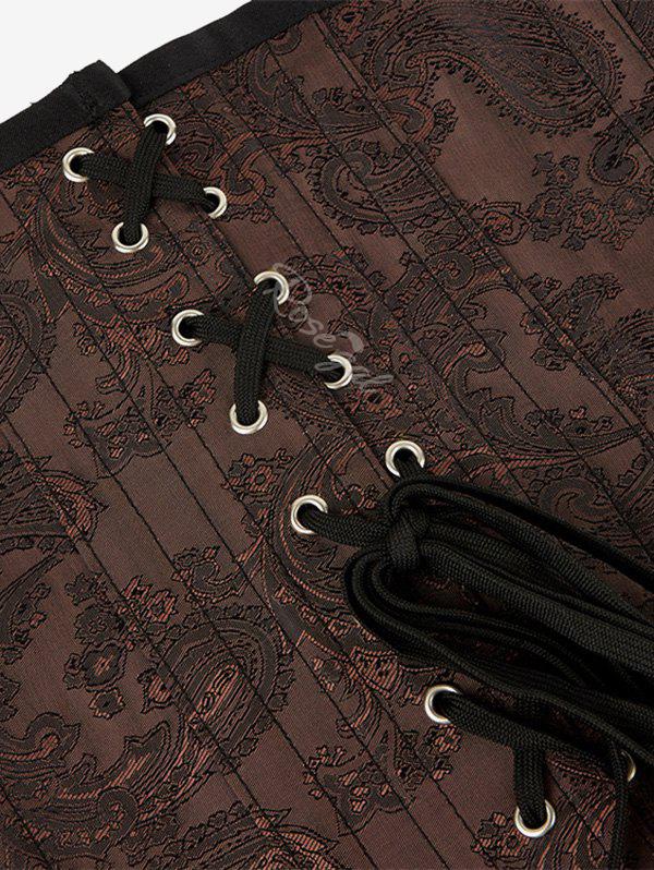 Gothic Plus Size Retro Paisley Embroidered Corset