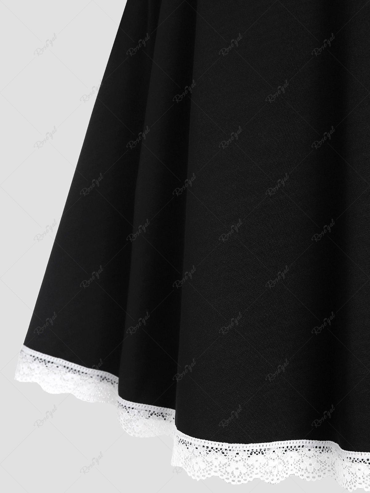 lace-panel flared dress