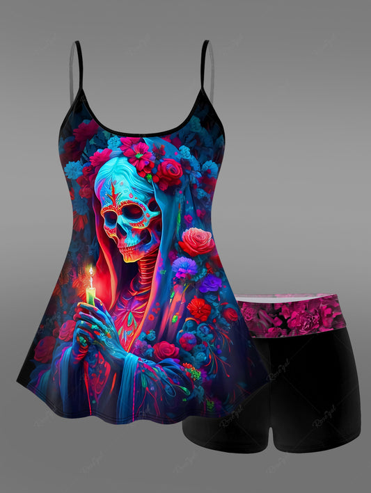 Plus Size Halloween High Waist Bat Print Swim Bikini Brief – Rgothic