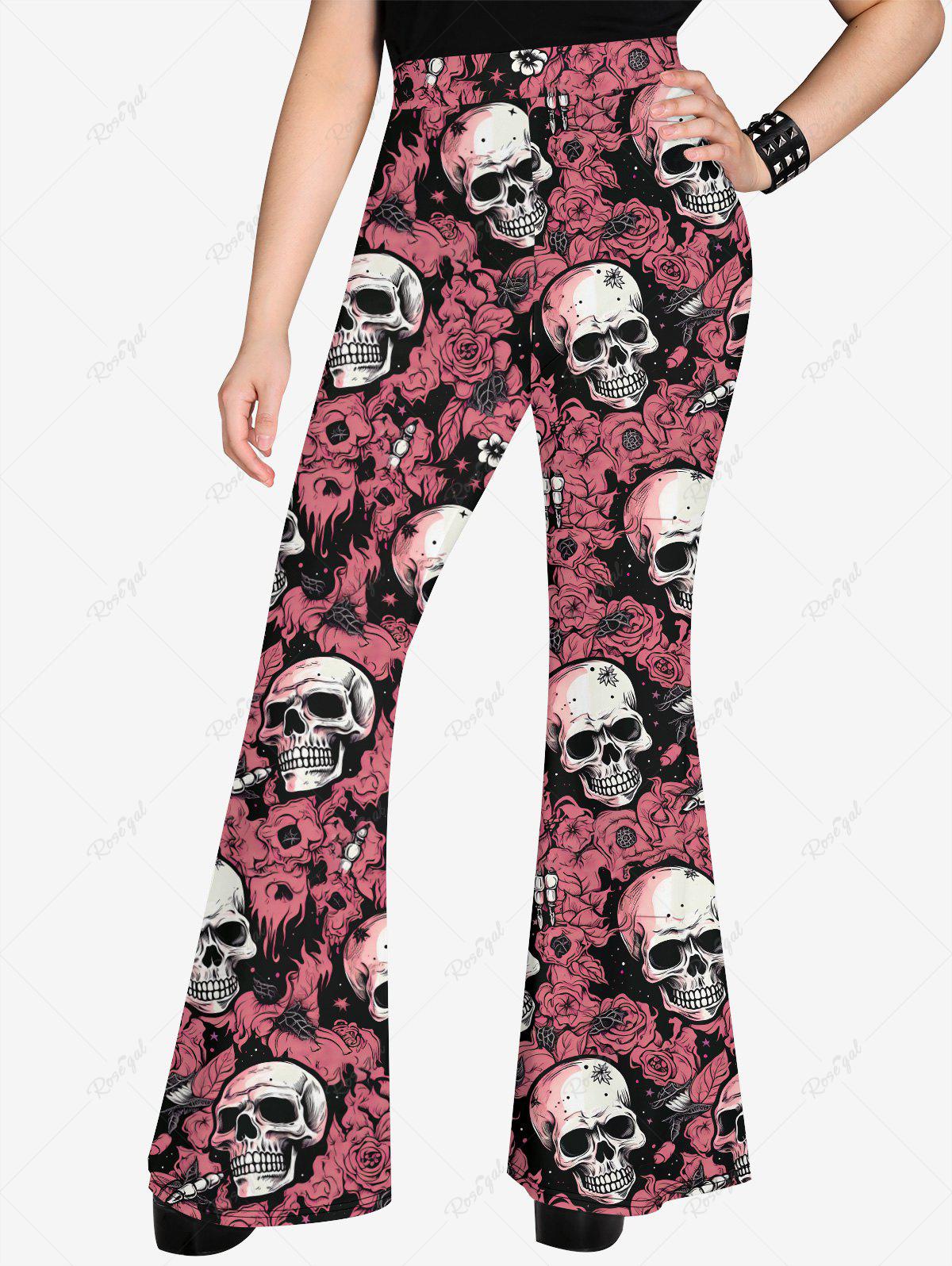 Gothic Skulls Print Flare Pants – Rgothic
