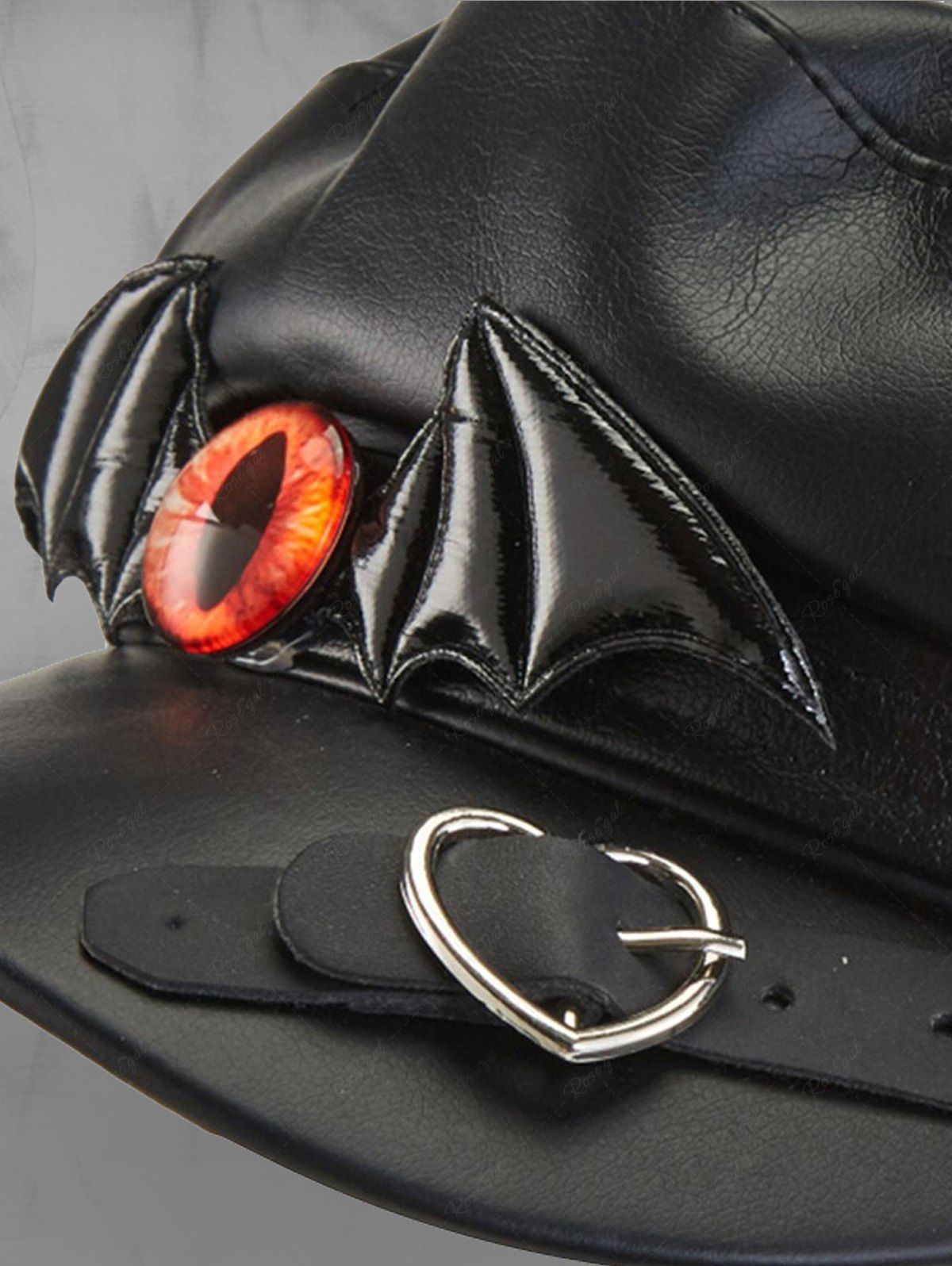 Gothic Bat Wing Devil Eye Heart Buckle Hat