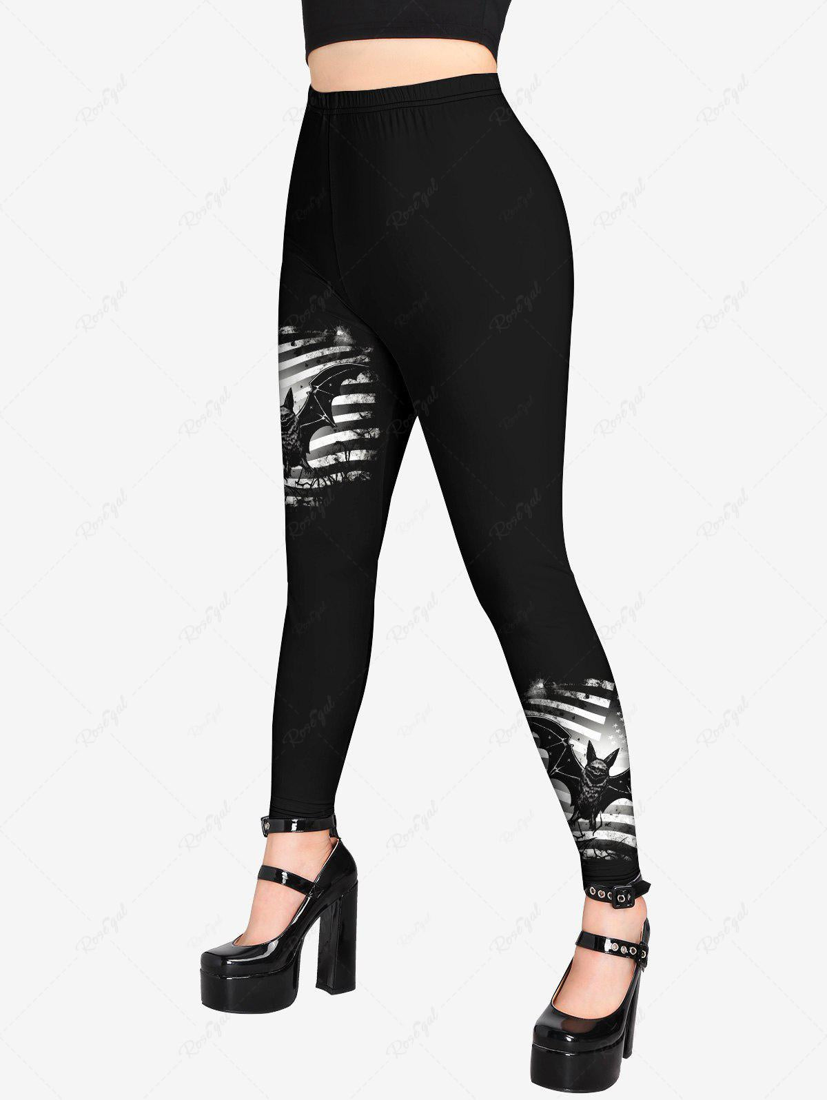 Halloween Yoga Pants Plus Size For Women Goth Bat
