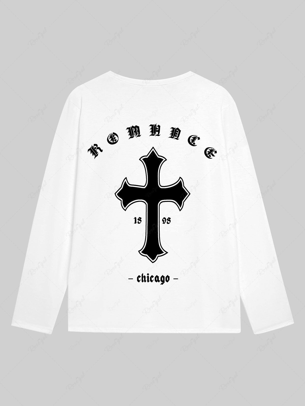 Gothic Cross Letters Print T-shirt For Men – Rgothic