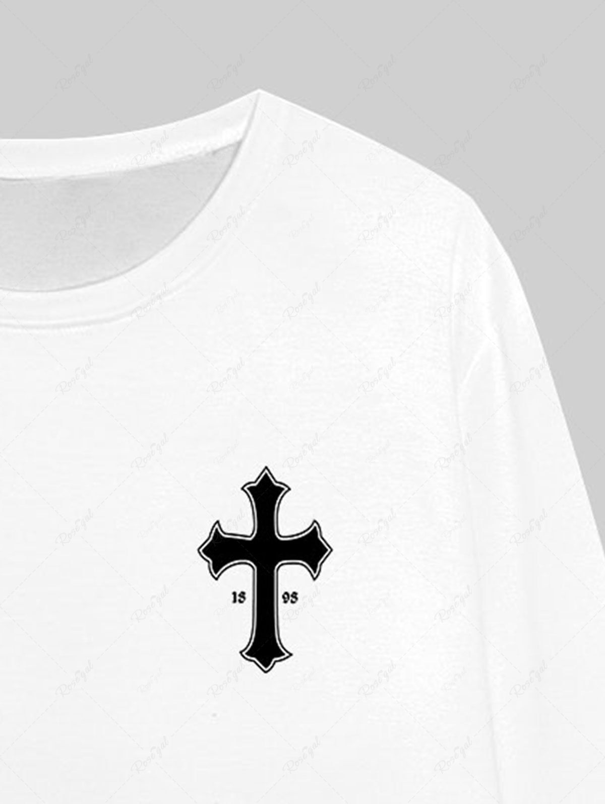 Gothic Cross Letters Print T-shirt For Men – Rgothic