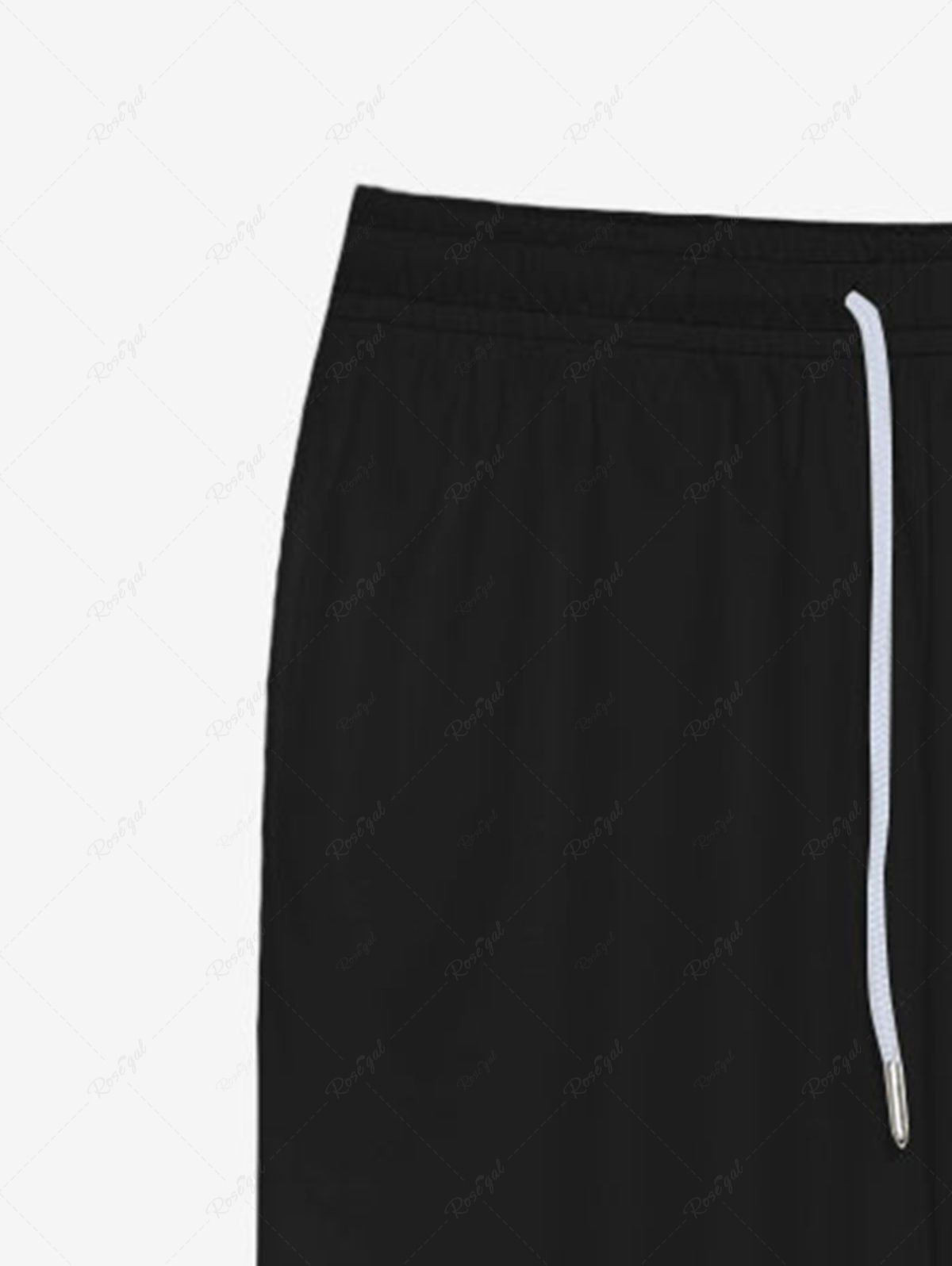 Gothic Plain Solid Drawstring Sweatpants For Men