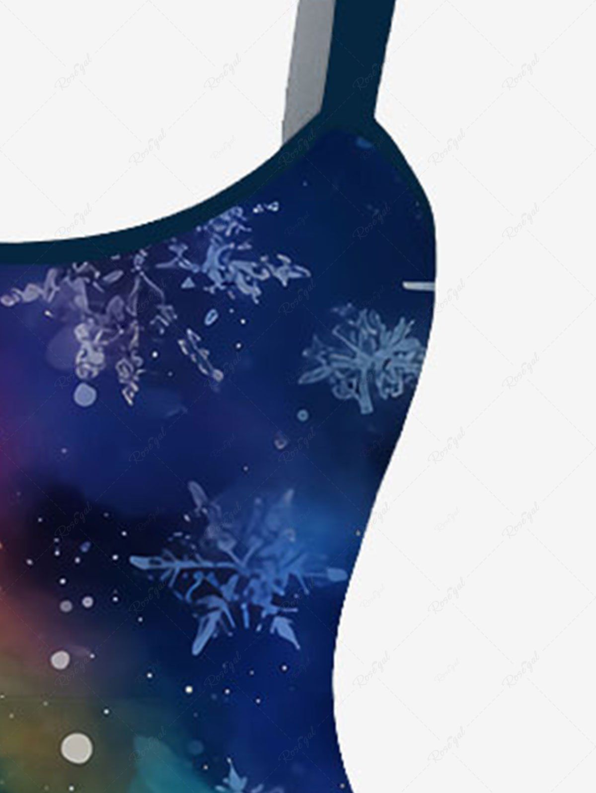 Gothic Colorful Ombre Galaxy Snowflake Print Christmas A Line Tank Dress