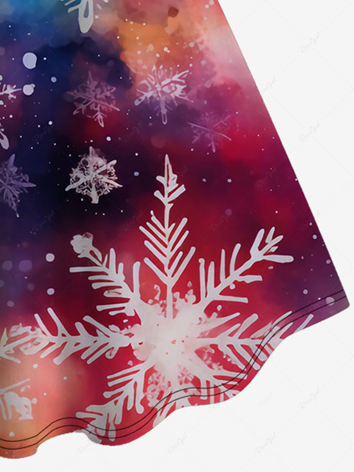 Gothic Colorful Ombre Galaxy Snowflake Print Christmas A Line Tank Dress