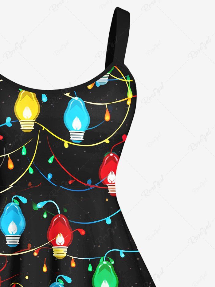 Gothic Colorful Christmas Light Galaxy Print A Line Tank Dress