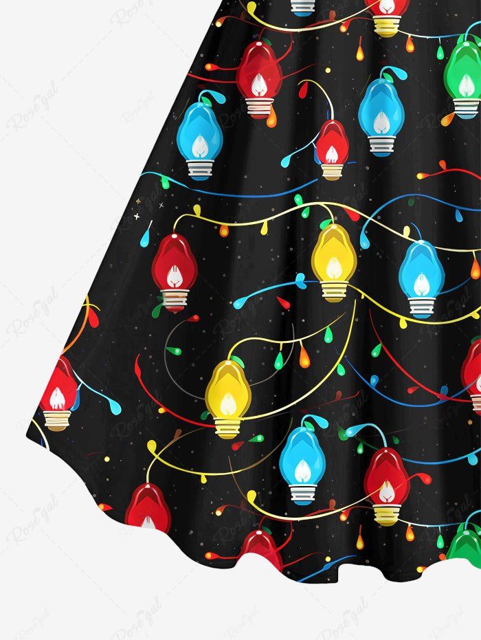Gothic Colorful Christmas Light Galaxy Print A Line Tank Dress