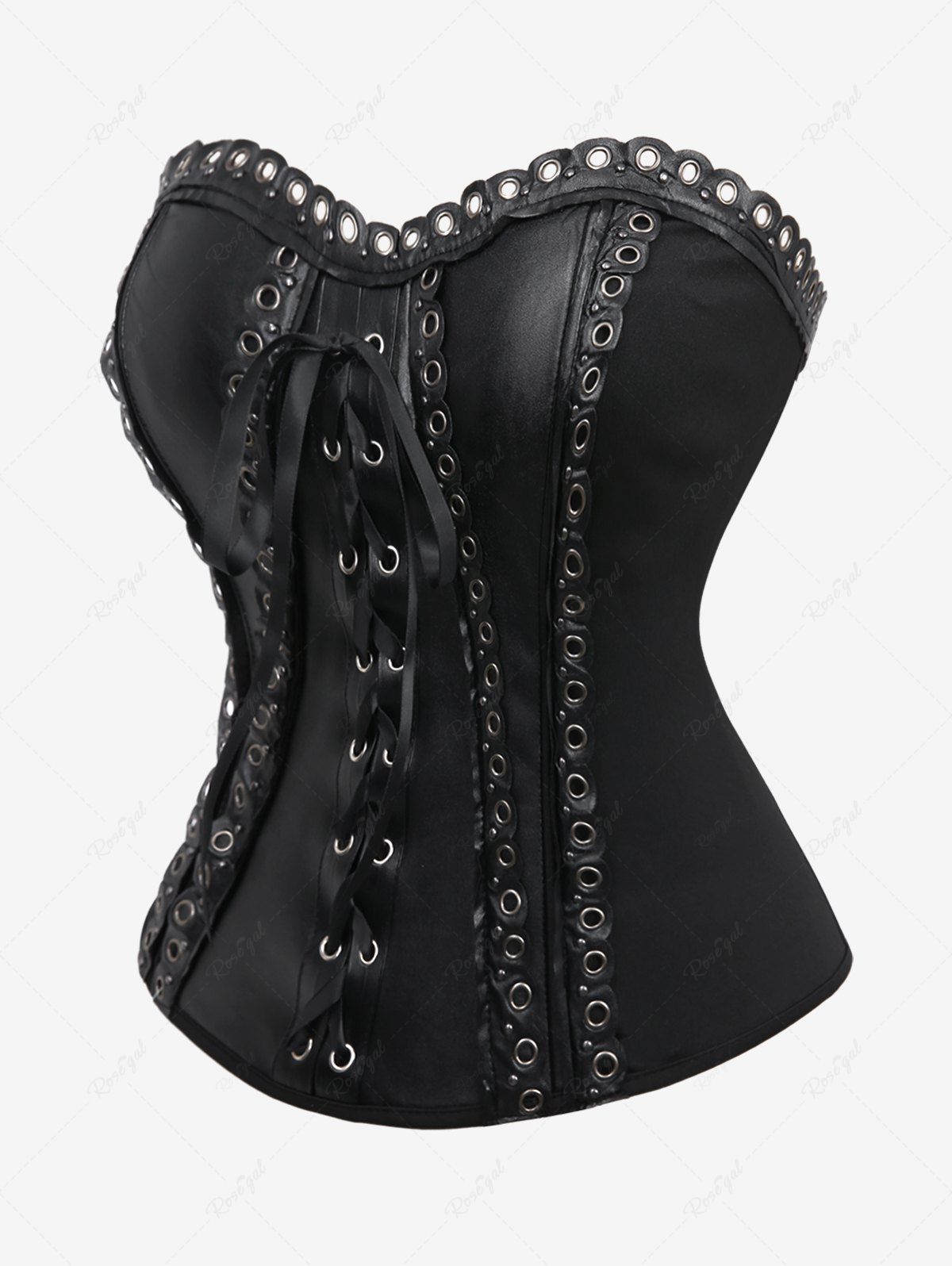 Gothic Lace Up PU Straps Grommet Buckle Chain Braided Corset – Rgothic