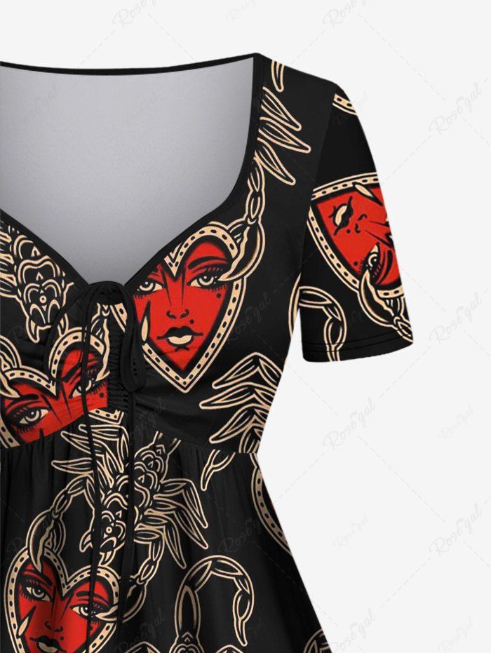 Gothic Scorpion Wizard Heart Print Valentines Cinched A Line Dress