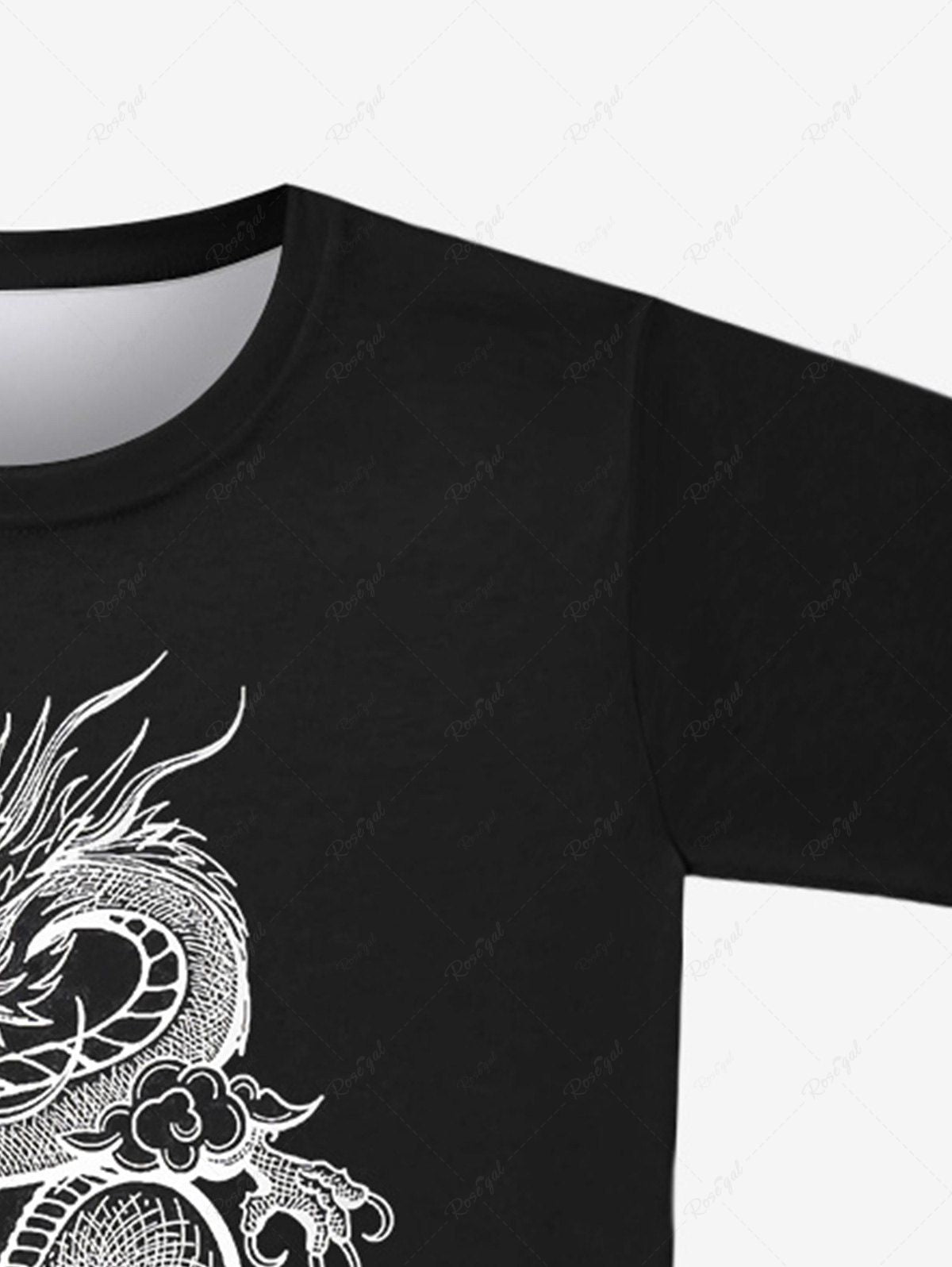 Gothic Plus Size Dragon Cloud Print Short Sleeves T-shirt For Men