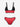 Gothic Letters Bunny Girl Fire Flame Print Bikini Set (Adjustable Shoulder Strap)