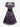 Gothic Rose Floral Mesh Flocking D-Ring PU Lace Up Grommet A Line Dress