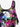 Gothic Plus Size Skull Colorful Glitter Ombre Leaf Print Peplum Hem Backless Tankini Swimsuit (Adjustable Shoulder Strap)