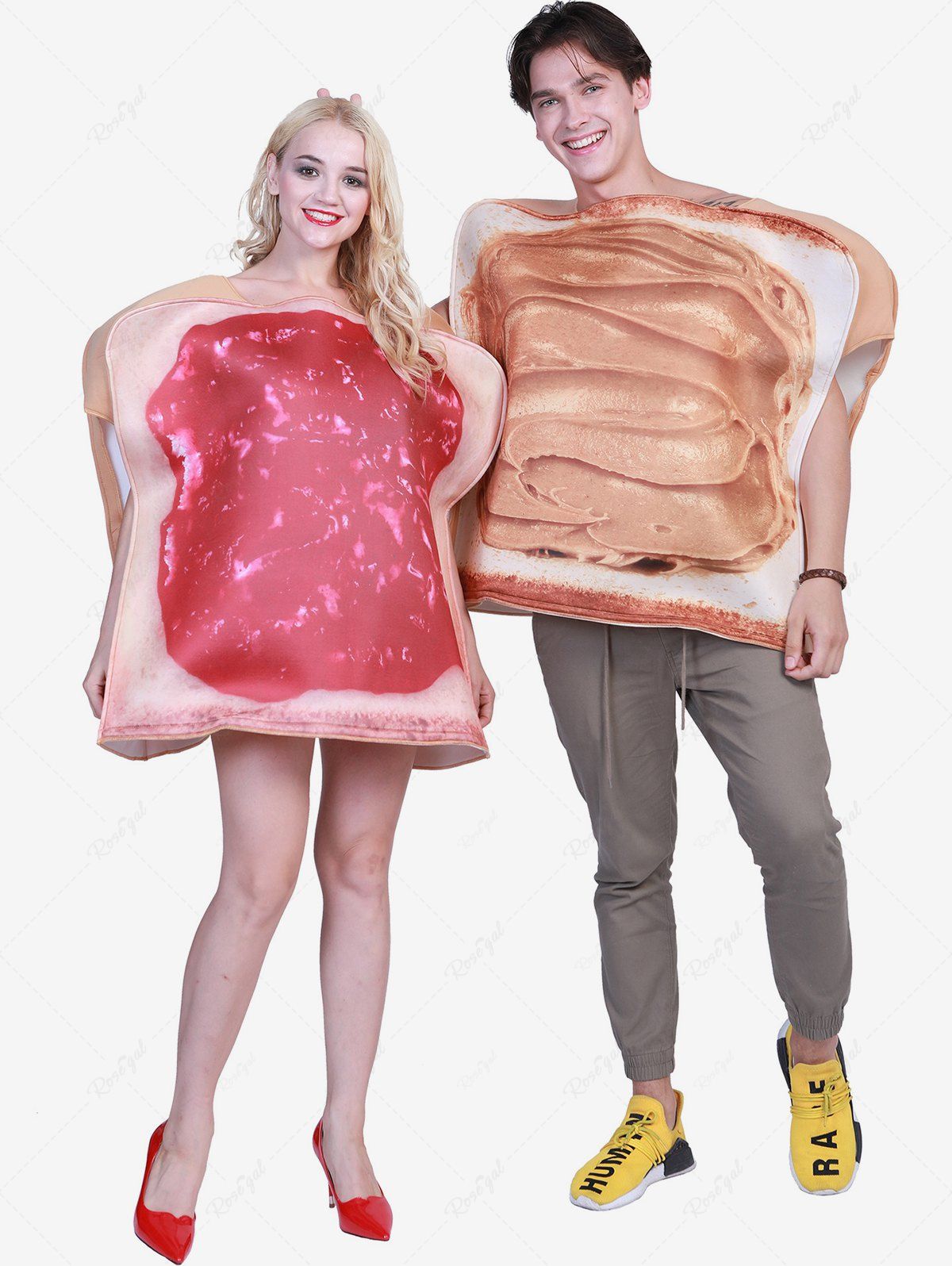 Gothic Halloween Costume Bread Jam Print Party Coat For Couples