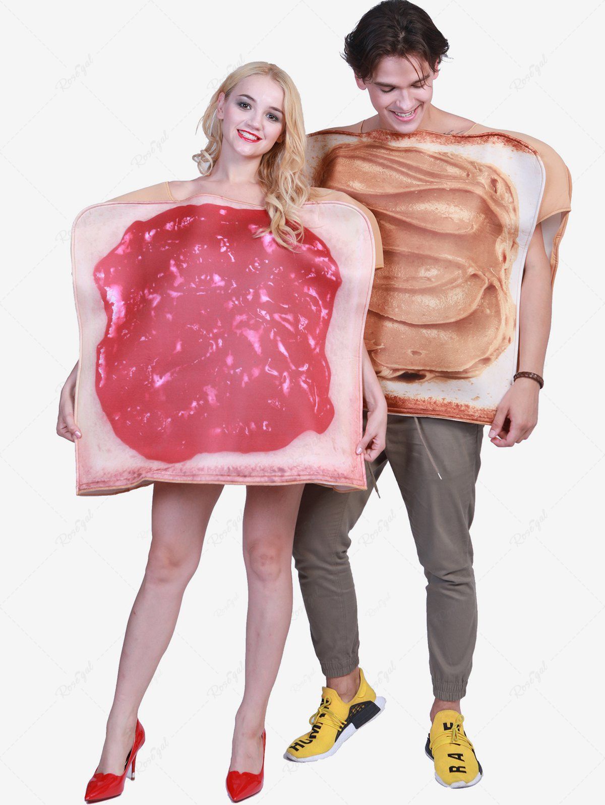 Gothic Halloween Costume Bread Jam Print Party Coat For Couples