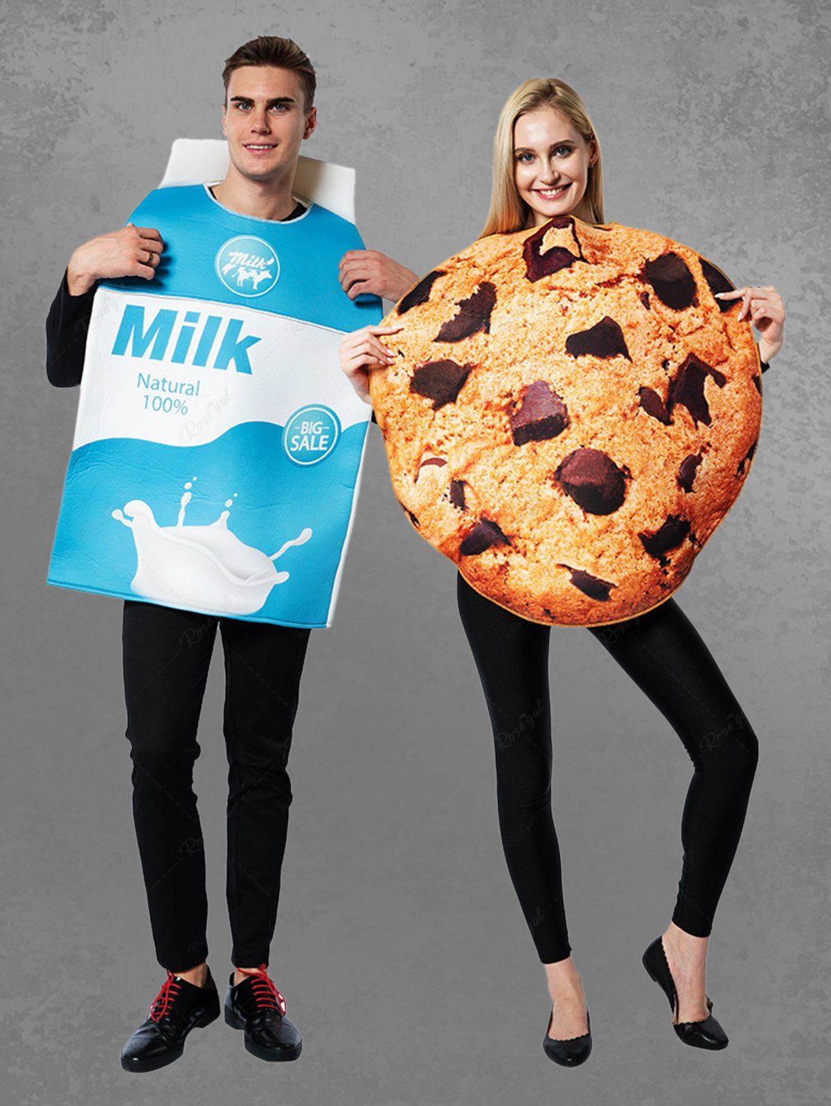 Gothic Plus Size Halloween Costume Milk Cookies Biscuits Graphic Shape Party Coat For Couples