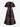 Gothic Plus Size Rose Flower Leaf Vine Print Halloween Costume Split Pocket A Line Midi Dress