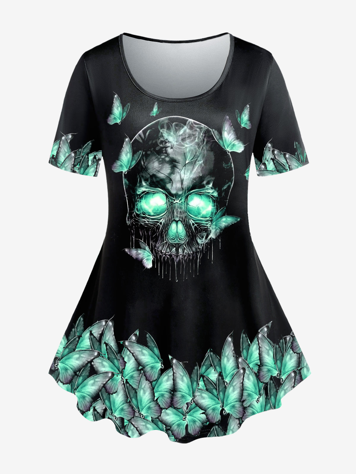 Skull Butterfly Print Gothic T-shirt