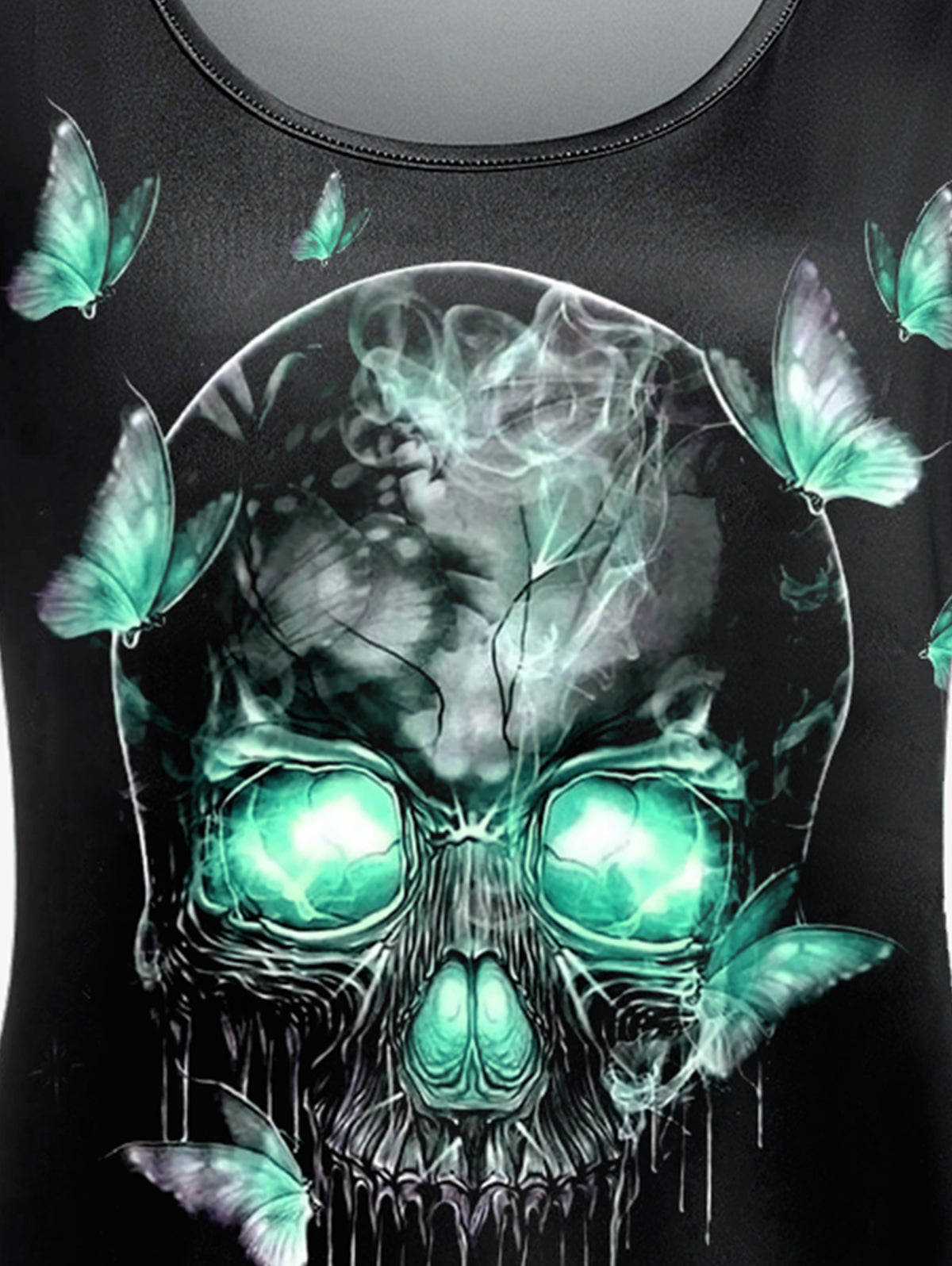 Skull Butterfly Print Gothic T-shirt