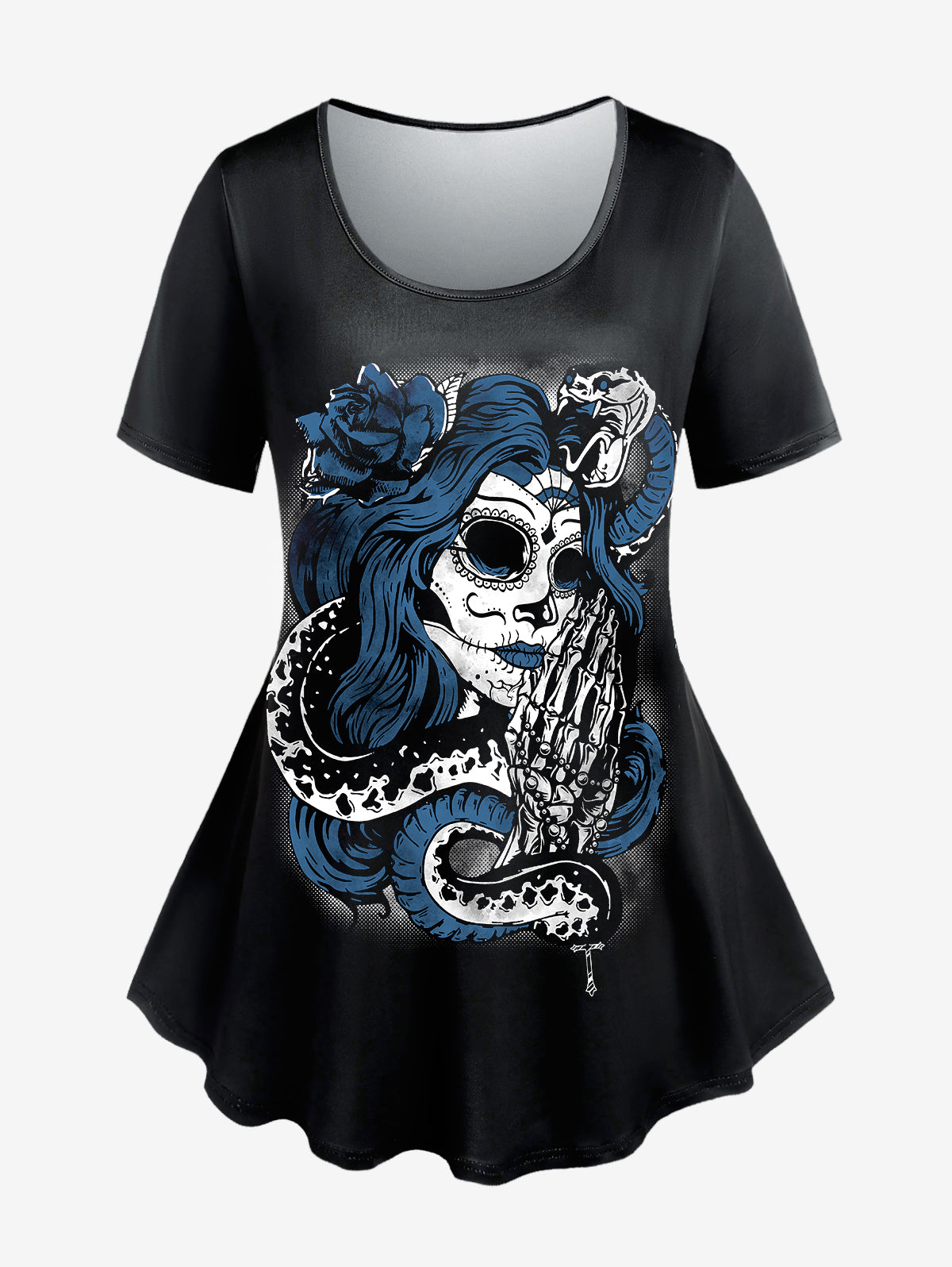 Gothic Witch Print T-shirt